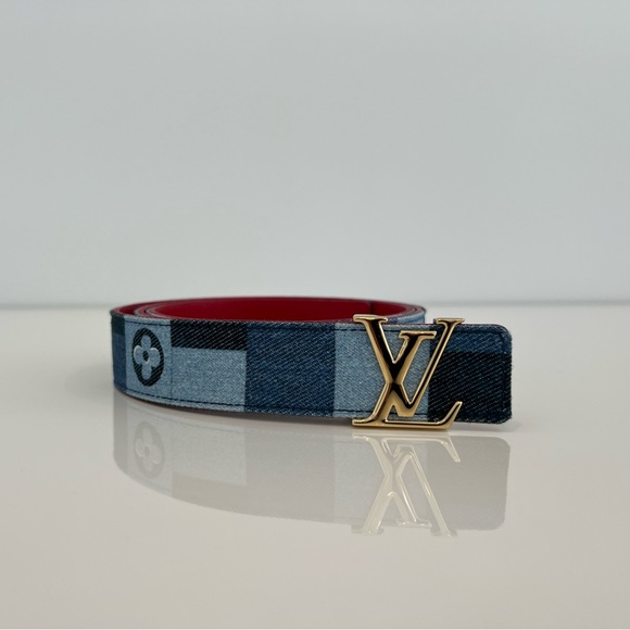 LOUIS VUITTON DENIM BELT GOLD TONE HARDWARE SIZE 90 NWOTS! - Picture 3 of 15